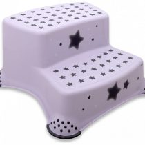DOUBLE STEP STOOL WITH ANTI-SLIP-FUNCTION-STARS WHITE