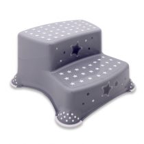 DOUBLE STEP STOOL WITH ANTI-SLIP-FUNCTION – STARS GREY